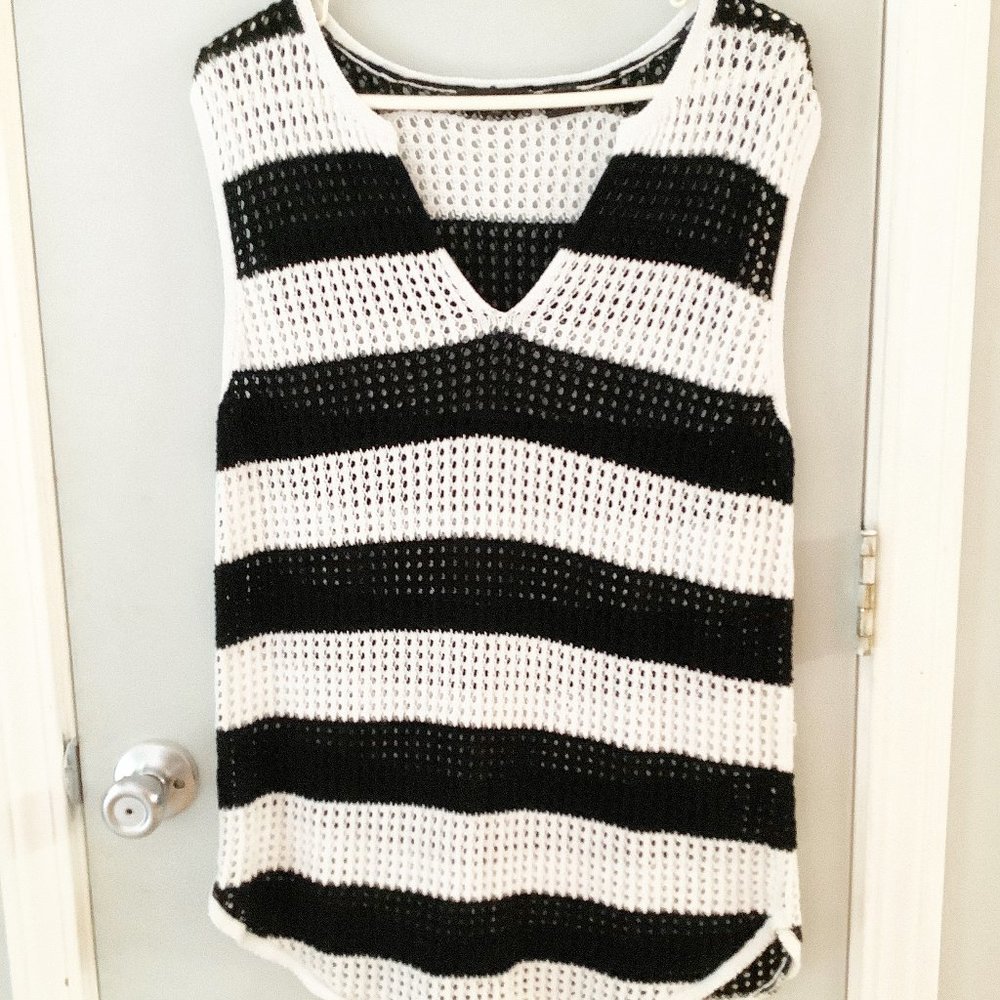 Jeanne Pierre Open Weave Sweater Vest Size XL 